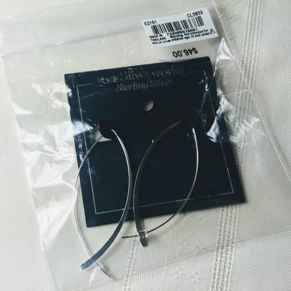 Sterling Silver Threader Style Drop Earrings 2.2" NWT - Picture 4 of 5